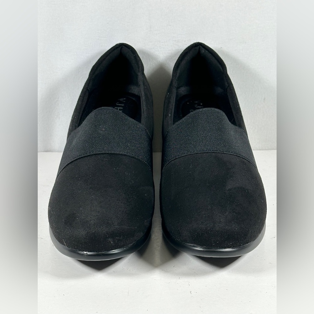 VJH Confort Black‎ Slip On Shoes Low Block Heels Chunky Minimalist Sz 6 1/2